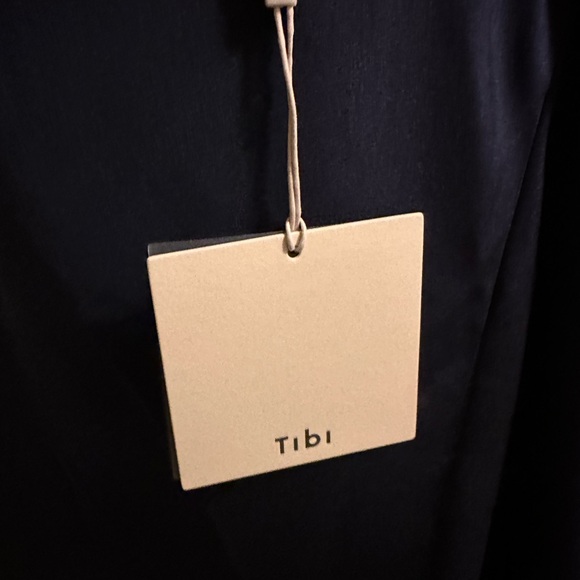 Tibi 4-Ply Silk Strapless Sculpted Dress - Dark Navy - Picture 9 of 10